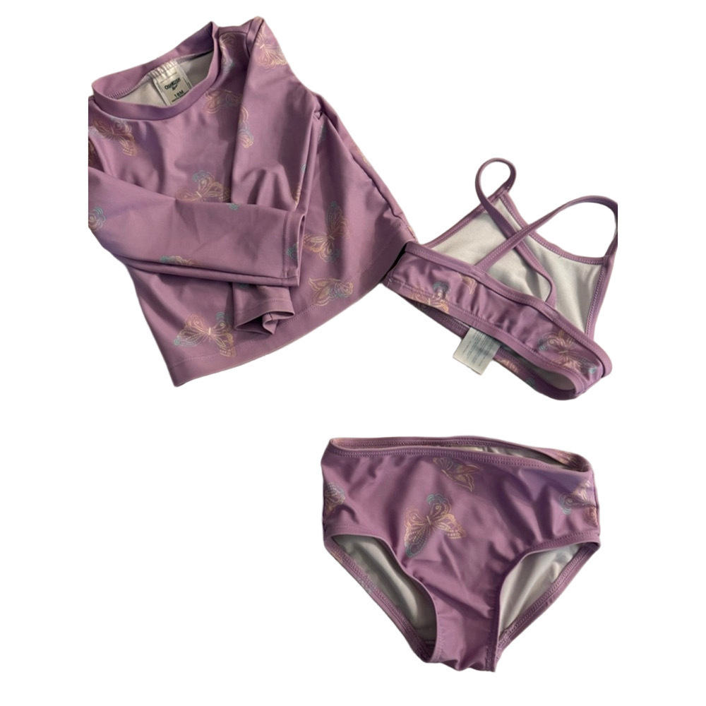 Baby Girls OshKosh B'gosh 18 Months Purple Butterfly Rashguard & Bikini Set